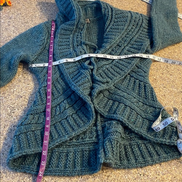 Elsamanda Knit Sweater Tie closure Ruffle or Shawl Collar Wool Alpaca Italy S - Picture 7 of 17